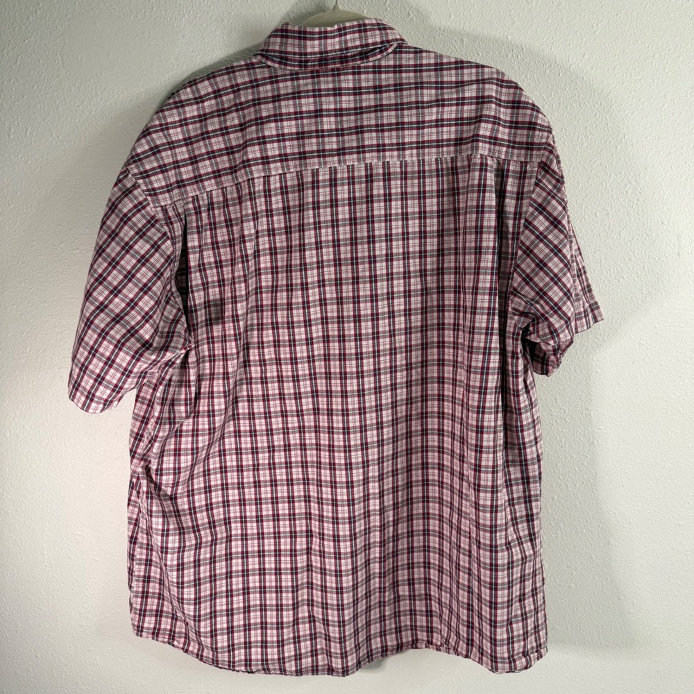 Wrangler Hero Mens Red Tartan Plaid Short Sleeve Button Up Shirt Size LG Casual‎ - Picture 7 of 9